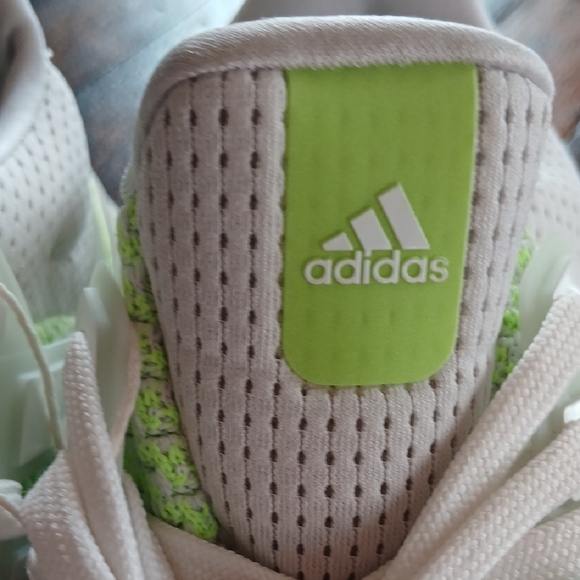 adidas White and Neon Green Athletic Shoes